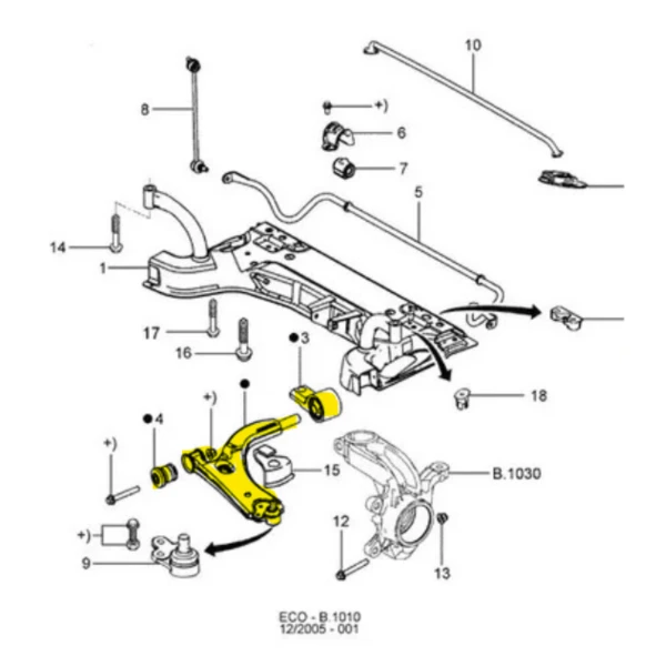 Bandeja delantera izquierda para ford fiesta 2003 2010 1.6 - Bandejas Delanteras Izquierdas | ClickRepuestos
